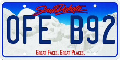 SD license plate 0FEB92