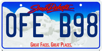 SD license plate 0FEB98