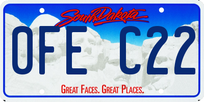 SD license plate 0FEC22
