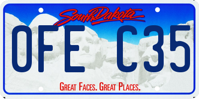 SD license plate 0FEC35