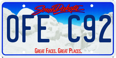 SD license plate 0FEC92