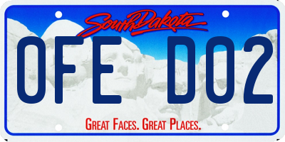 SD license plate 0FED02
