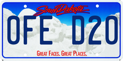 SD license plate 0FED20