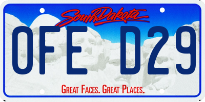 SD license plate 0FED29