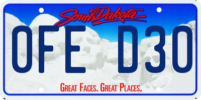 SD license plate 0FED30