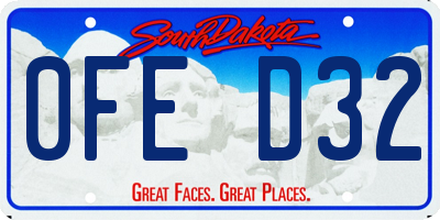 SD license plate 0FED32