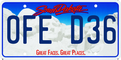SD license plate 0FED36