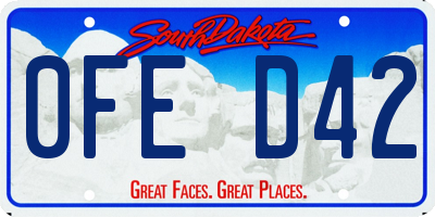 SD license plate 0FED42