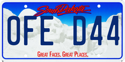 SD license plate 0FED44