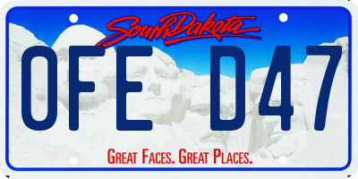 SD license plate 0FED47