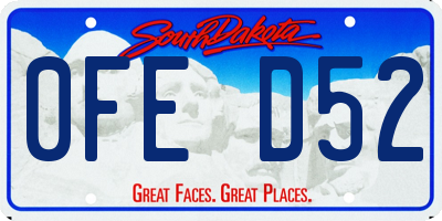 SD license plate 0FED52