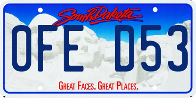 SD license plate 0FED53