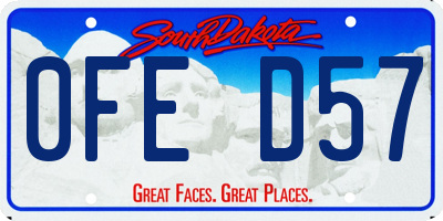 SD license plate 0FED57