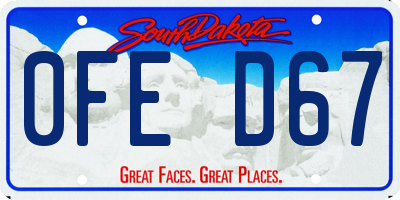 SD license plate 0FED67