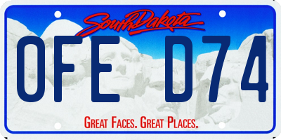 SD license plate 0FED74