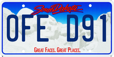 SD license plate 0FED91