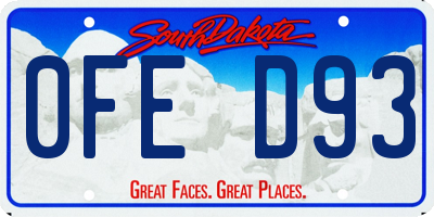 SD license plate 0FED93