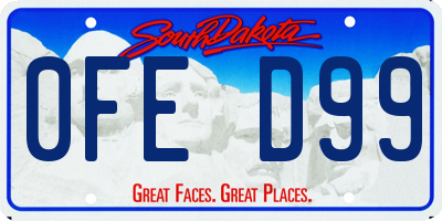 SD license plate 0FED99