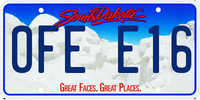 SD license plate 0FEE16