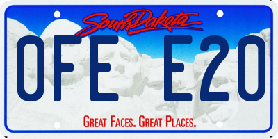 SD license plate 0FEE20