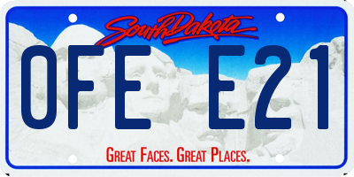 SD license plate 0FEE21
