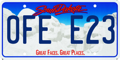 SD license plate 0FEE23