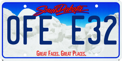 SD license plate 0FEE32