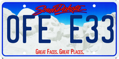 SD license plate 0FEE33