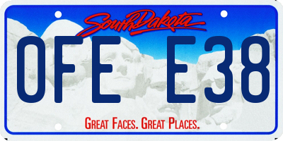 SD license plate 0FEE38
