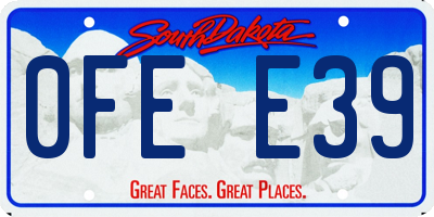 SD license plate 0FEE39