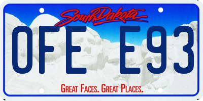SD license plate 0FEE93