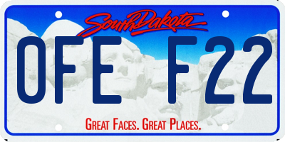 SD license plate 0FEF22