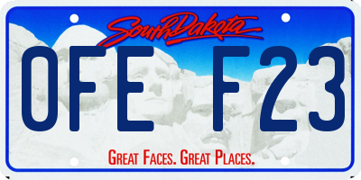 SD license plate 0FEF23