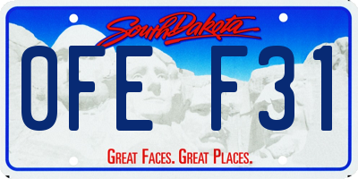 SD license plate 0FEF31