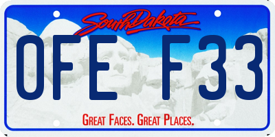 SD license plate 0FEF33