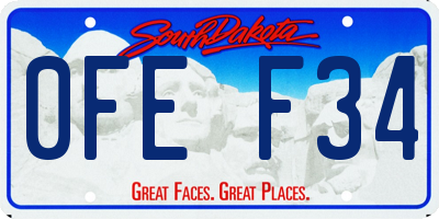 SD license plate 0FEF34