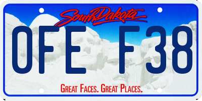 SD license plate 0FEF38
