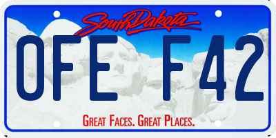 SD license plate 0FEF42