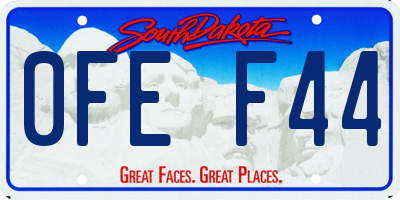 SD license plate 0FEF44