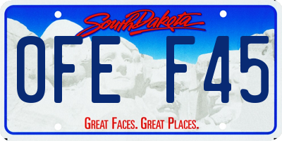 SD license plate 0FEF45