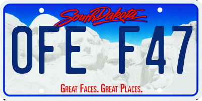 SD license plate 0FEF47