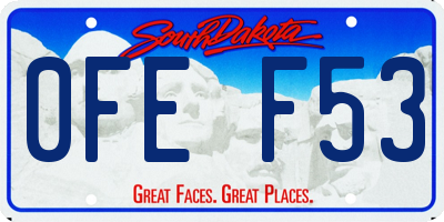 SD license plate 0FEF53