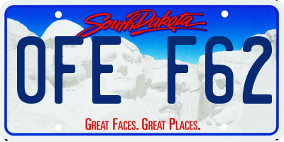 SD license plate 0FEF62