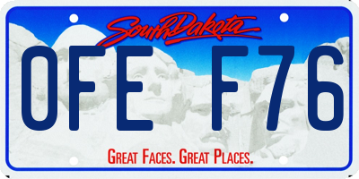 SD license plate 0FEF76
