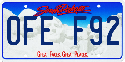 SD license plate 0FEF92