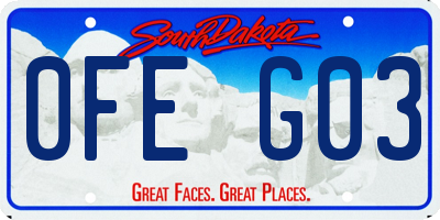 SD license plate 0FEG03