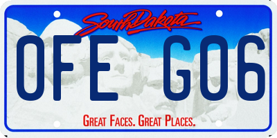 SD license plate 0FEG06
