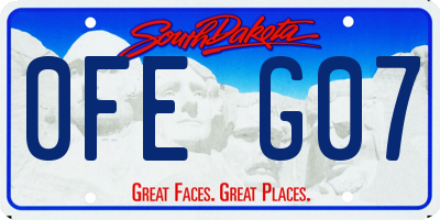 SD license plate 0FEG07