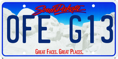 SD license plate 0FEG13