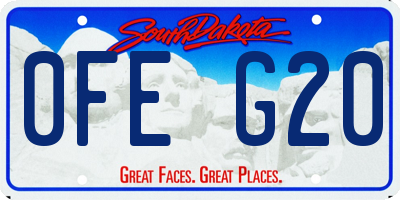 SD license plate 0FEG20